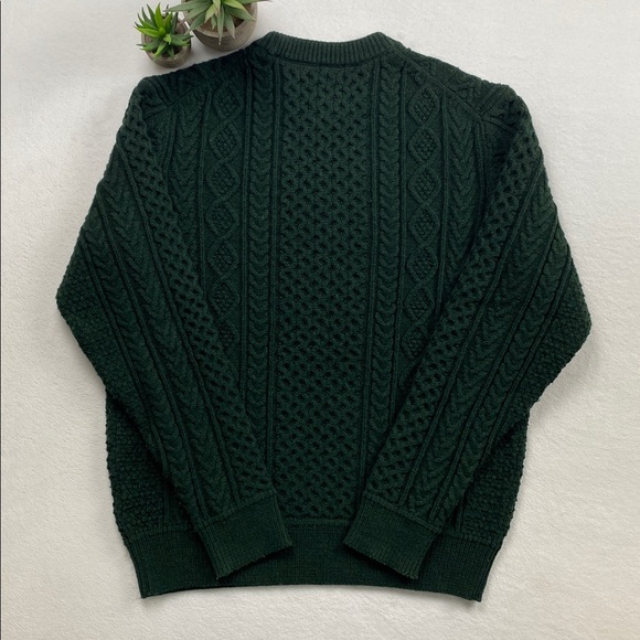 Uniqlo Low Gauge Multi Knit Crewneck Long Sleeve Pullover Sweater (Dark Green) - Picture 2 of 16
